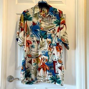 Ron Chereskin Colorful Tropical Men Shirt LARGE
